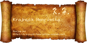Krajnyik Henrietta névjegykártya